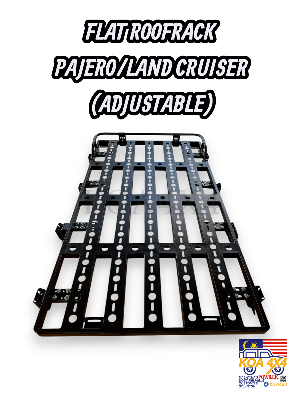 FLAT ROOFRACK PAJERO/LAND CRUISER (ADJUSTABLE)