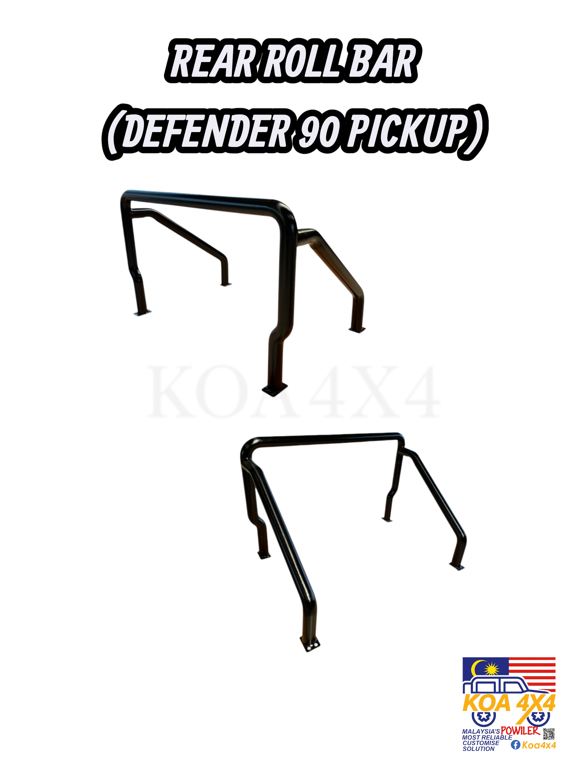 REAR ROLL BAR DEFENDER 90 PICKUP