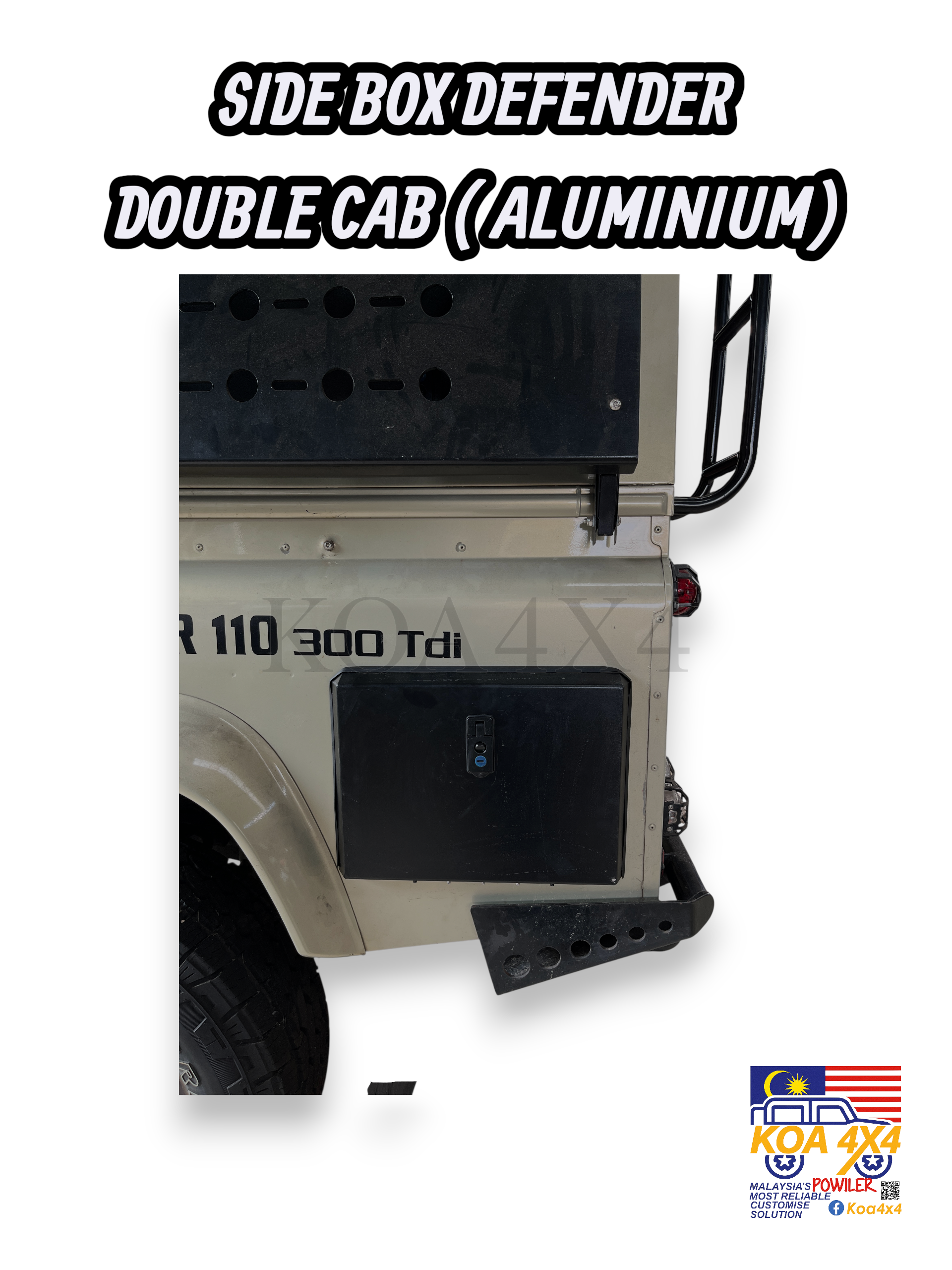 SIDE BOX DEFENDER DOUBLE CAP (ALUMINIUM)