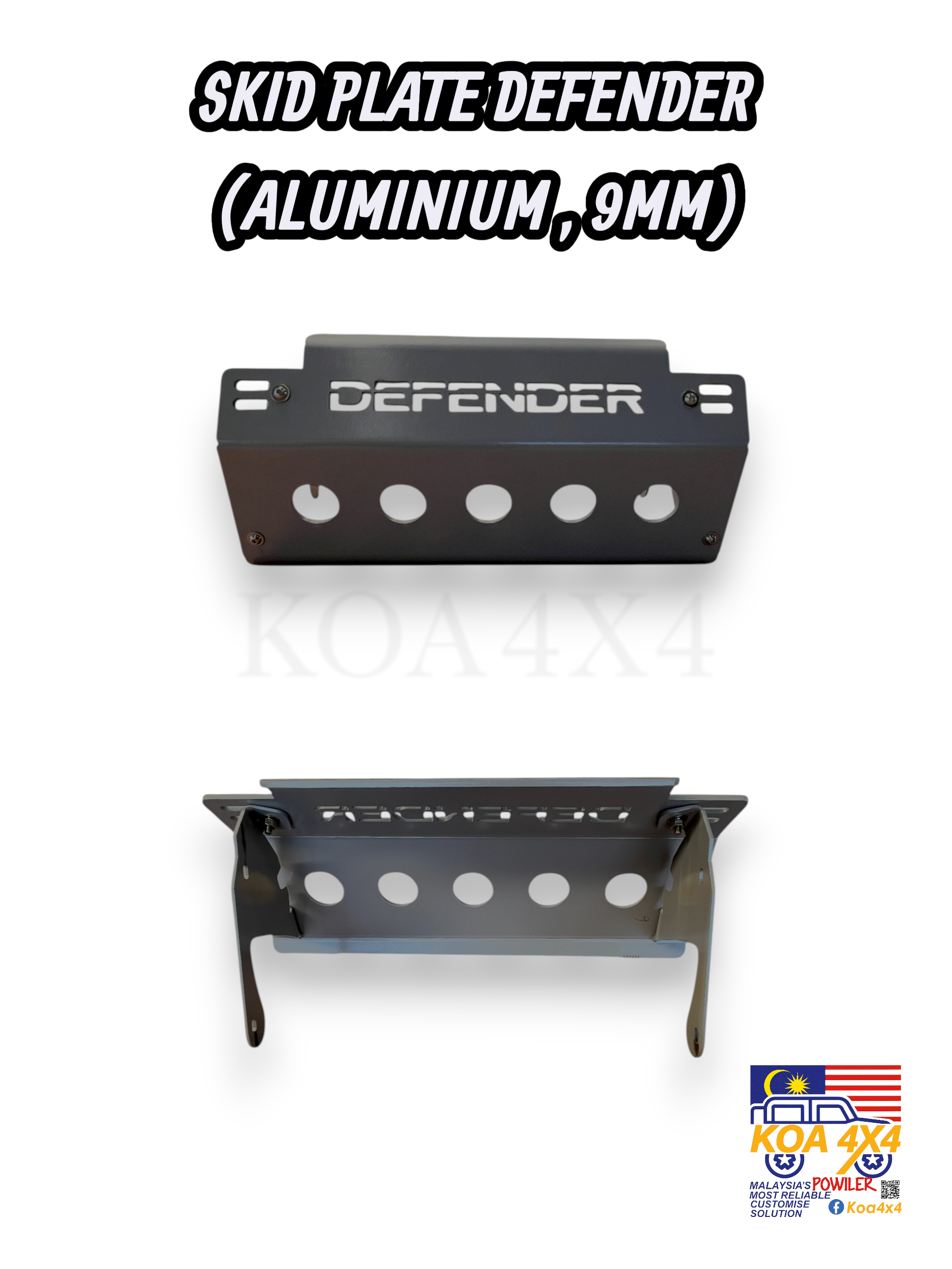SKID PLATE DEFENDER (ALUMINIUM , 9MM)
